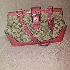 Coach Fuchsia Signature Hamptons Tote